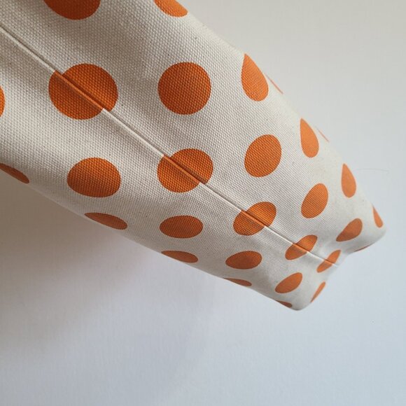 Stephane Verdino Tote Bag Paris Cream Orange Canvas Leather Handles - Picture 6 of 14